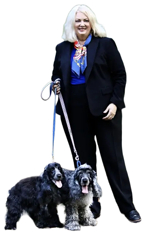 Barbara Joan Gislason with her dogs
